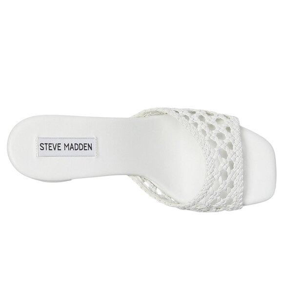 Steve Madden Womens Mania Heeled Sandal Block MANI13S1 White 7.5M - Picture 8 of 13